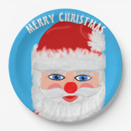 Jolly Santa Merry Christmas Pappteller