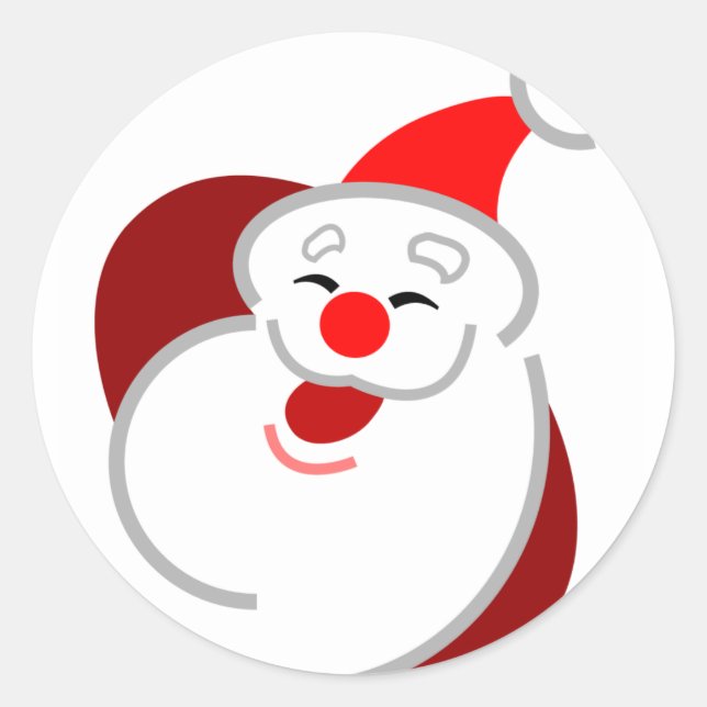 Jolly Santa Runder Aufkleber (Vorderseite)