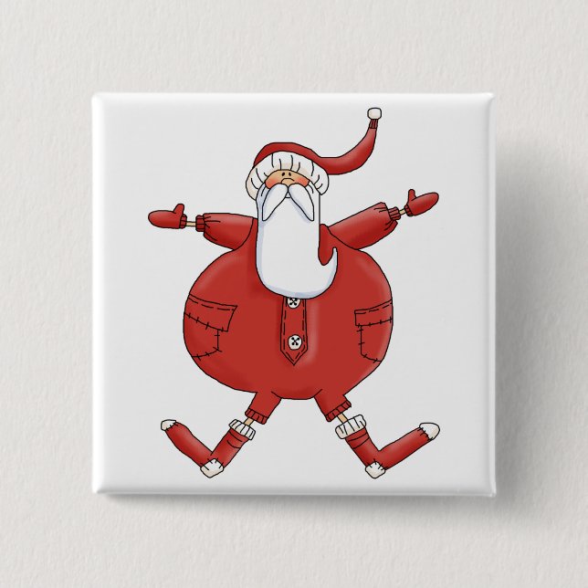 Jolly Santa T - Shirt und Geschenke Button (Vorderseite)