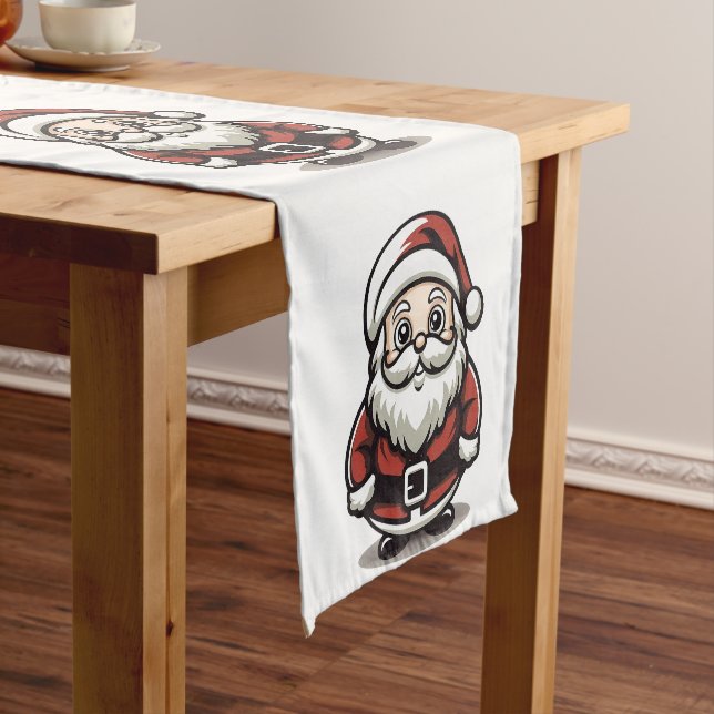 🎅 Jolly Santa Table Runner 🍽️ Kurzer Tischläufer (Beispiel)