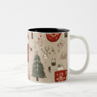 Jolly Sips: Weihnachts-Kaffee-Tasse Zweifarbige Tasse