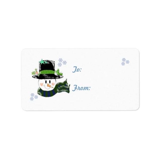 Jolly Snowman Adressaufkleber (Vorne)