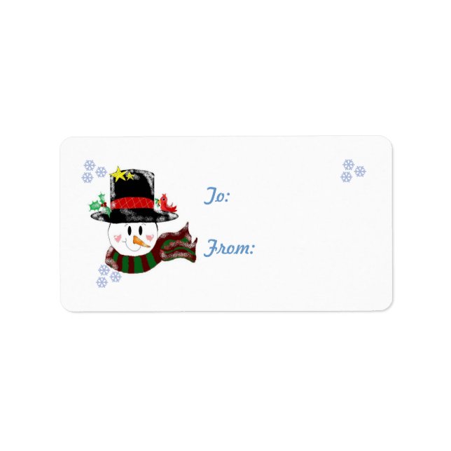 Jolly Snowman Adressaufkleber (Vorne)