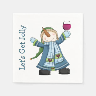Jolly Snowman Christmas Cocktail Napkins Serviette