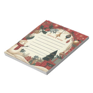 Jolly Snowman Christmas Notizblock