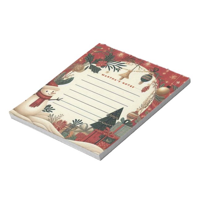 Jolly Snowman Christmas Notizblock (Rotiert)