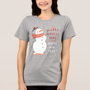 Jolly Snowman Christmas - Warme Wünsche Tri-Blend Shirt