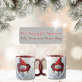Jolly Snowman Heart Tasse