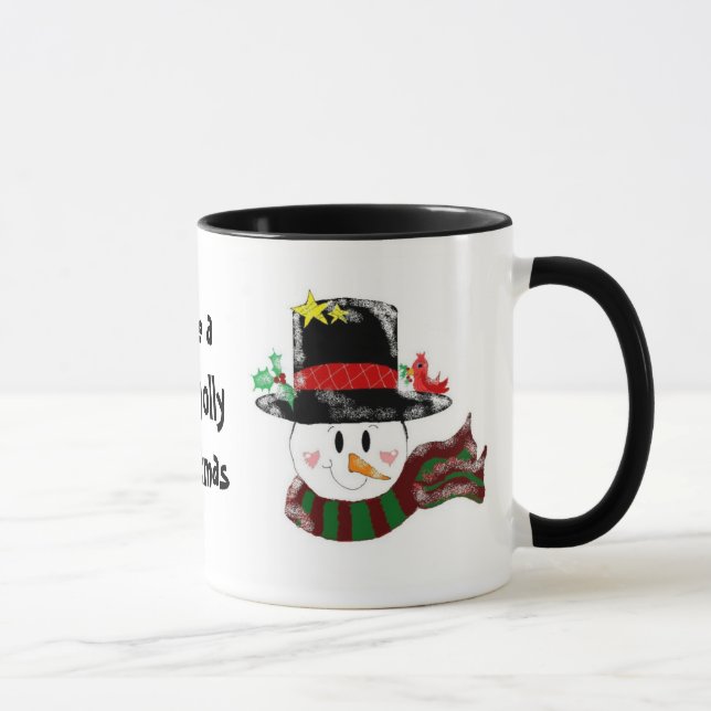 Jolly Snowman in einem hohen Black Hat Tasse (Rechts)