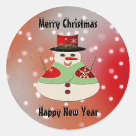 Jolly Snowman Snowy Dreams Runder Aufkleber