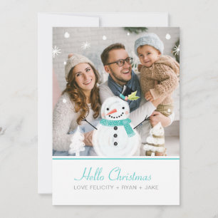 Jolly Snowman Weihnachten Winterlandschaft Fotokar