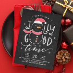 Jolly Snowman Weihnachts-Party Feiertag Einladung<br><div class="desc">Feiern Sie die Saison mit dieser modernen und stilvollen Urlaubskarte von Berry Berry Sweet. Matching Artikel und weitere Designoptionen sind in unserem Shop erhältlich: www.berryberrysweet.com.</div>