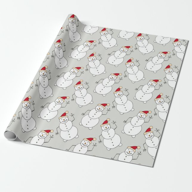 Jolly Snowman Weihnachtswrapping Paper Geschenkpapier (Ungerollt)