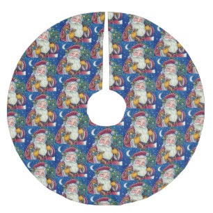 JOLLY ST NICK & TEDDYBAR, ALTE, SCHNELLE KRISTMAS POLYESTER WEIHNACHTSBAUMDECKE