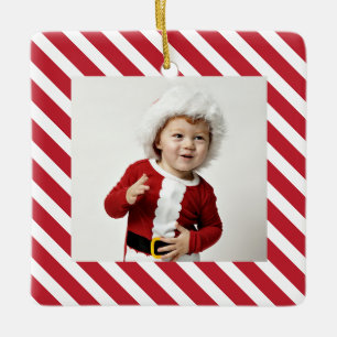 Jolly Stripes Foto Weihnachtsschmuck mit dem Jahr