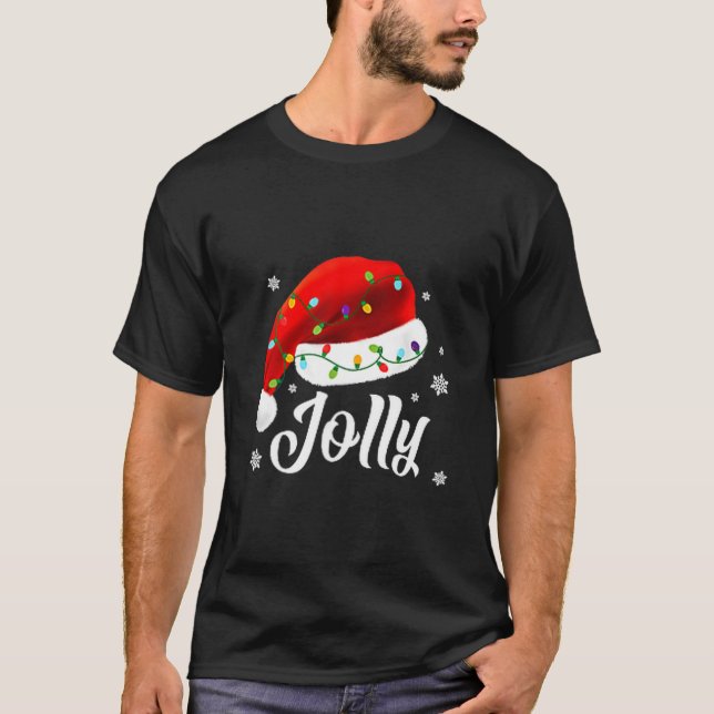 Jolly Subtle Minimal Christmas Funny Holiday Party T-Shirt (Vorderseite)