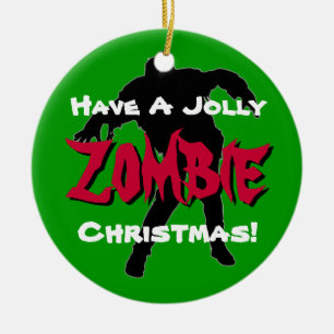 Jolly Zombie Weihnachten Custom Ornament (grün)