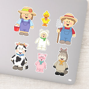 JollyKins Barnyard Buddies (Set von 7 Jahren) Aufkleber