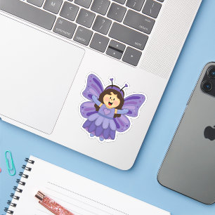 JollyKins Lila Butterfly Girl Aufkleber