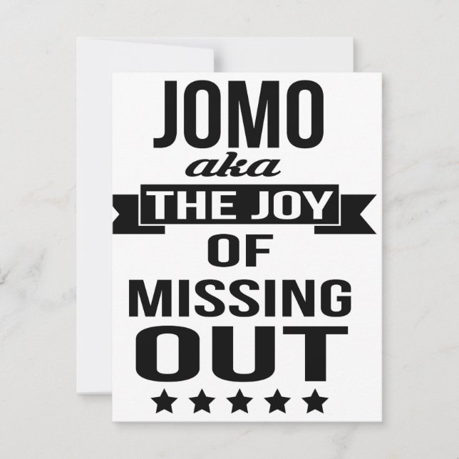 JOMO - Die Freude an vermissten Einladungskarten (Vorderseite)