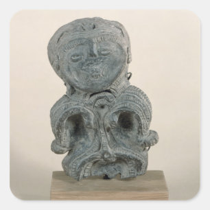 Jomon figurine quadratischer aufkleber