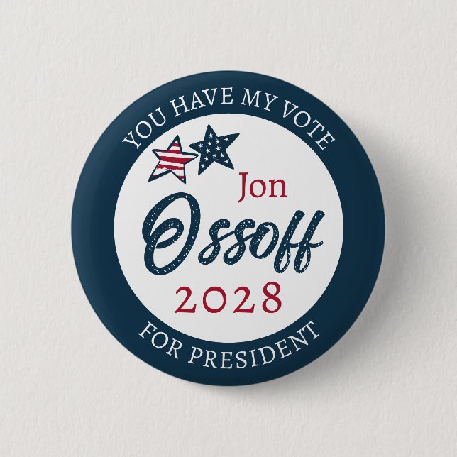 Jon Ossoff für Präsident 2028  Button (Vorderseite)