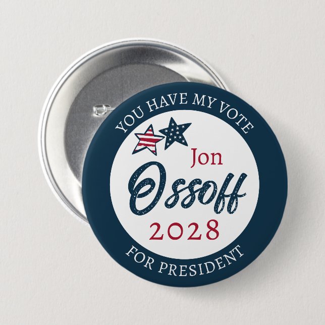 Jon Ossoff für Präsident 2028  Button (Vorne & Hinten)