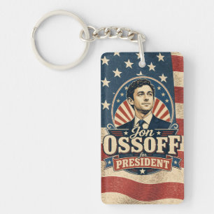 Jon Ossoff Für Präsident Politisch Schlüsselanhänger