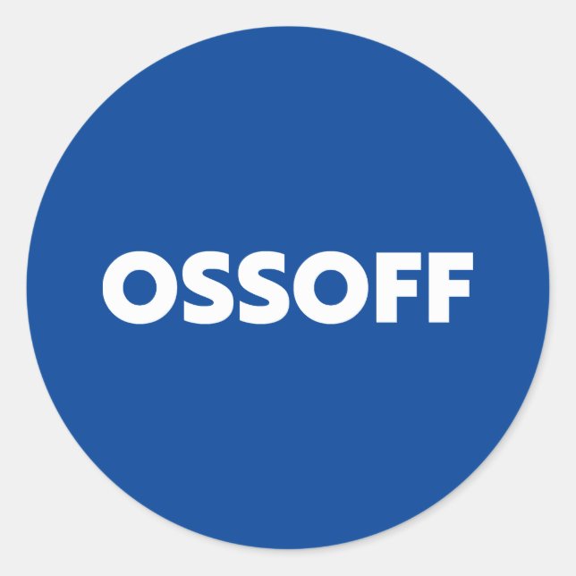 Jon Ossoff Georgia Senat Absturz blau weiß Runder Aufkleber (Vorderseite)