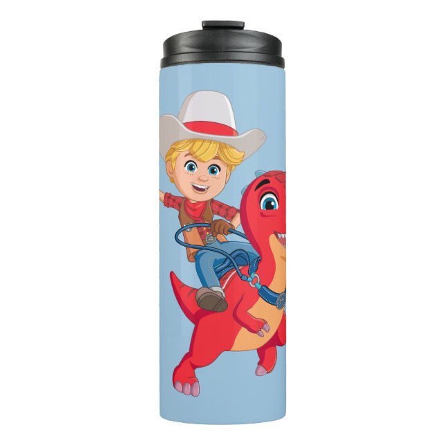 Jon und Blitz | Dino Ranch Thermosbecher (Vorderseite)