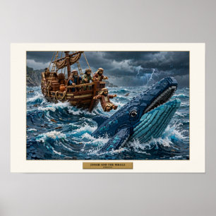 Jona und der Wal — Kunst aus Bausteinen Poster