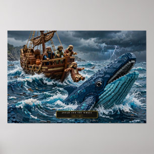 Jona und der Wal — Kunst aus Bausteinen Poster