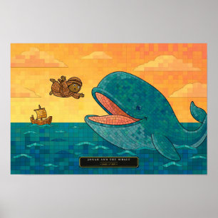 Jona und der Wal — Rubik's Cube-Mosaik Poster