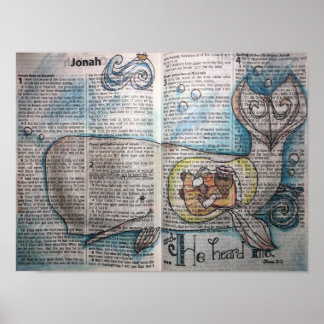 Jonah 2:2 - "Er hörte mich" Poster