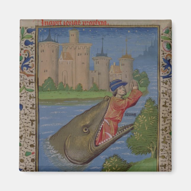 Jonah und der Wal aus der Bibel von Jean XXII Magnet (Vorne)