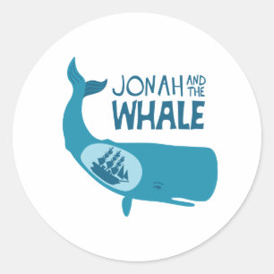 Jonah und der Wal Runder Aufkleber