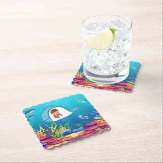 Jonah und die Whale Kids Scalloped Square Unterset Untersetzer
