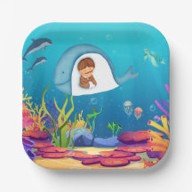 Jonah und die Whale Kids Square Paper Teller