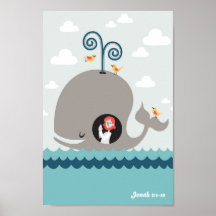 Jonah und die Whale-Poster-Bibelgeschichte Christl