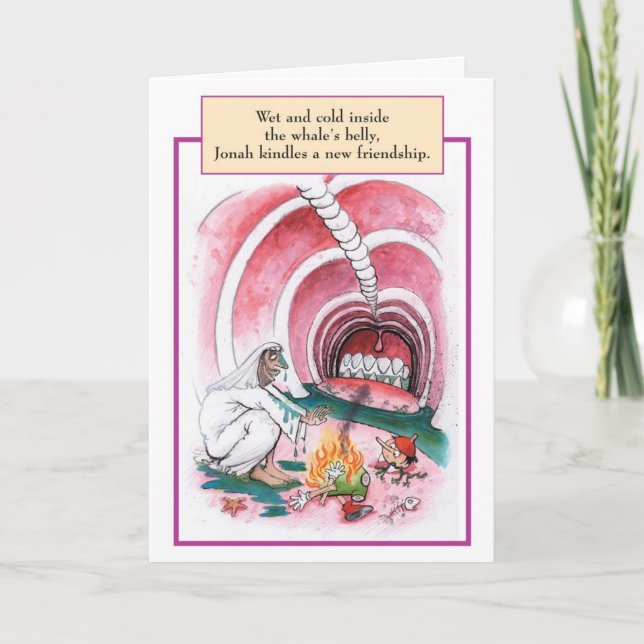 Jonah Whale Biblical Birthday Card Karte (Vorderseite)
