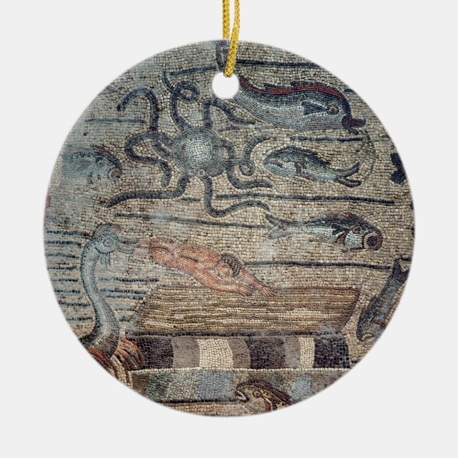 Jonas, das heraus durch den Wal, Detail von einem Keramikornament (Vorne)