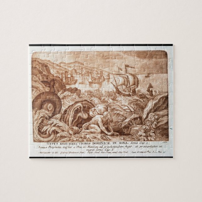 Jonas und der Wal, Illustration von einer Bibel, (Horizontal)