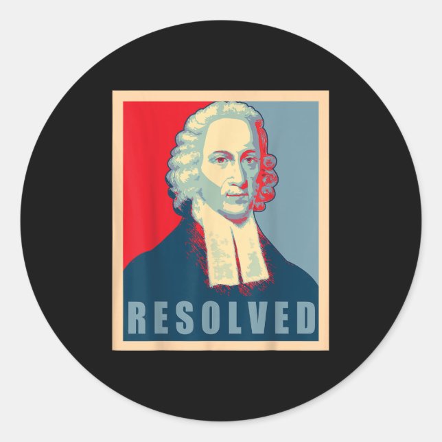 Jonathan Edwards Resolved Calvinist Reformed  Runder Aufkleber (Vorderseite)