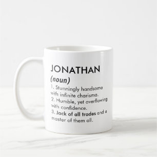 Jonathan Name, Bearbeitbarer Name, Benutzerdefinie Kaffeetasse