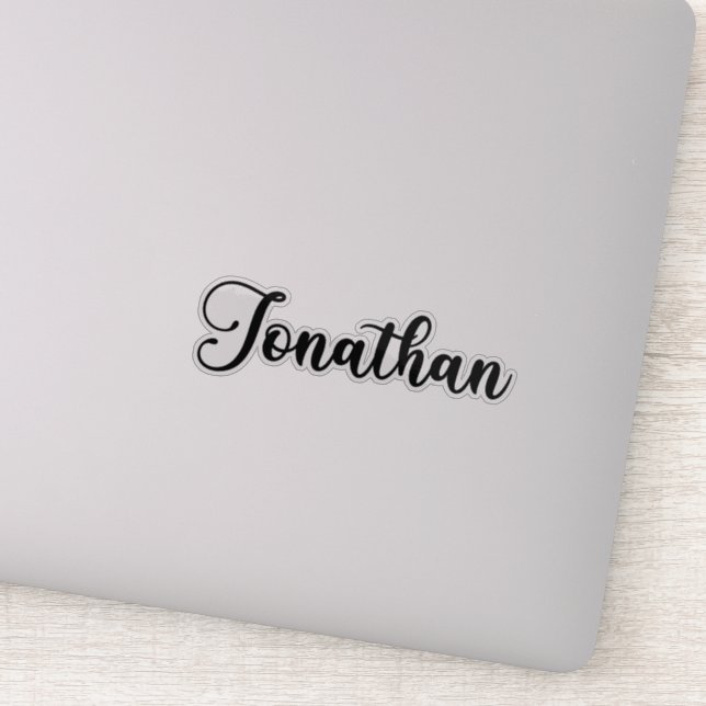 Jonathan Name - Handgeschriebene Kalligrafie Aufkleber (Detail)