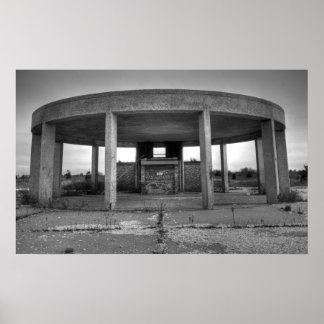 Jones Beach Gazebo (Schwarz und Weiß) Poster