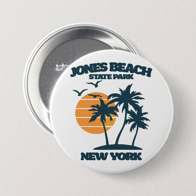 Jones Beach Long Island New York Button (Vorne & Hinten)