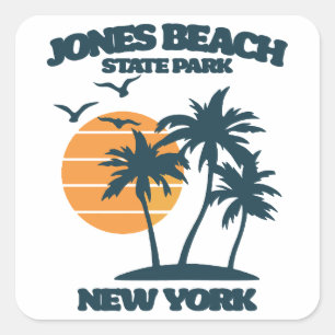 Jones Beach Long Island New York Quadratischer Aufkleber