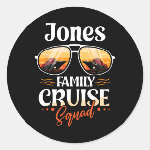 Jones Family Cruise Squad Personalisiert Jones Vac Runder Aufkleber