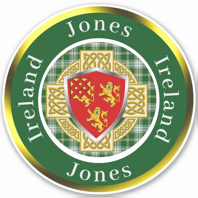 Jones Shield & Celtic Cross Personalisiert Aufkleber (Vorderseite)